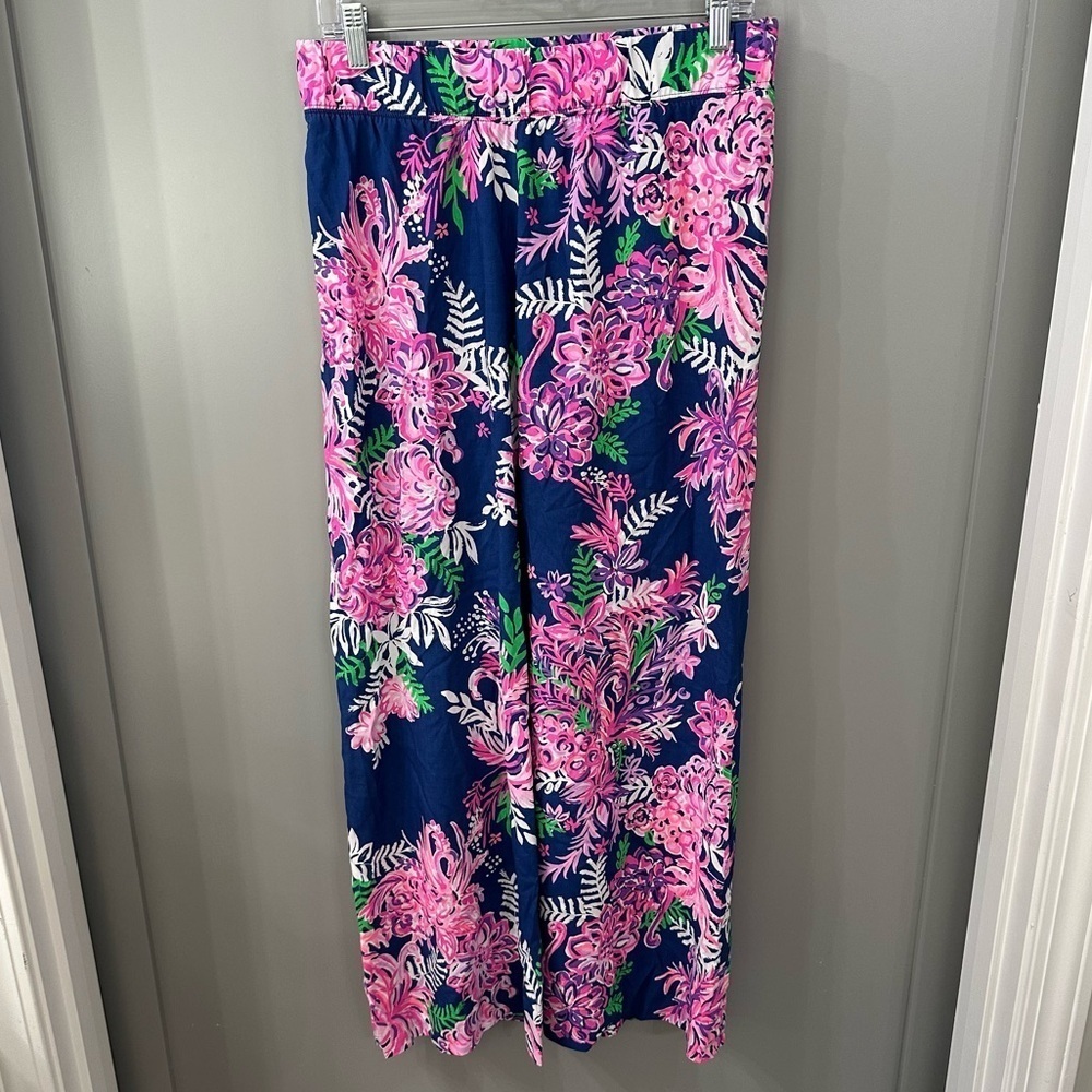 Lilly Pulitzer Bal Harbour Pala Oyster Bay Navy Ruffle Your Feathers Size Small - Picture 2 of 8